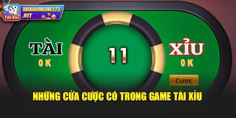 Những cửa cược có trong game tài xỉu